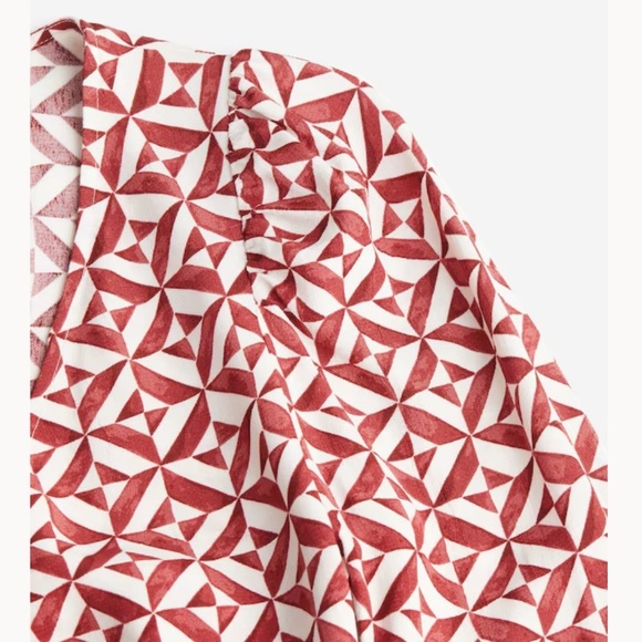 H&M Geometric Red and White Maxi Dress sz S - Picture 2 of 2